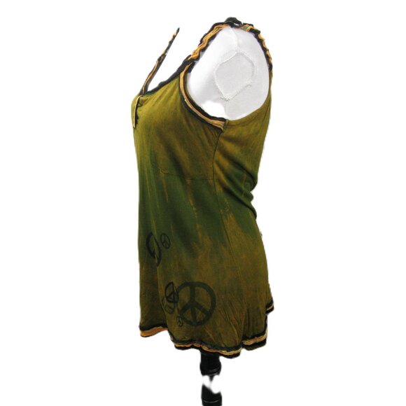 Rising International "Peace" Tie Dye Knit Tank Top Size Large - Picture 3 of 6